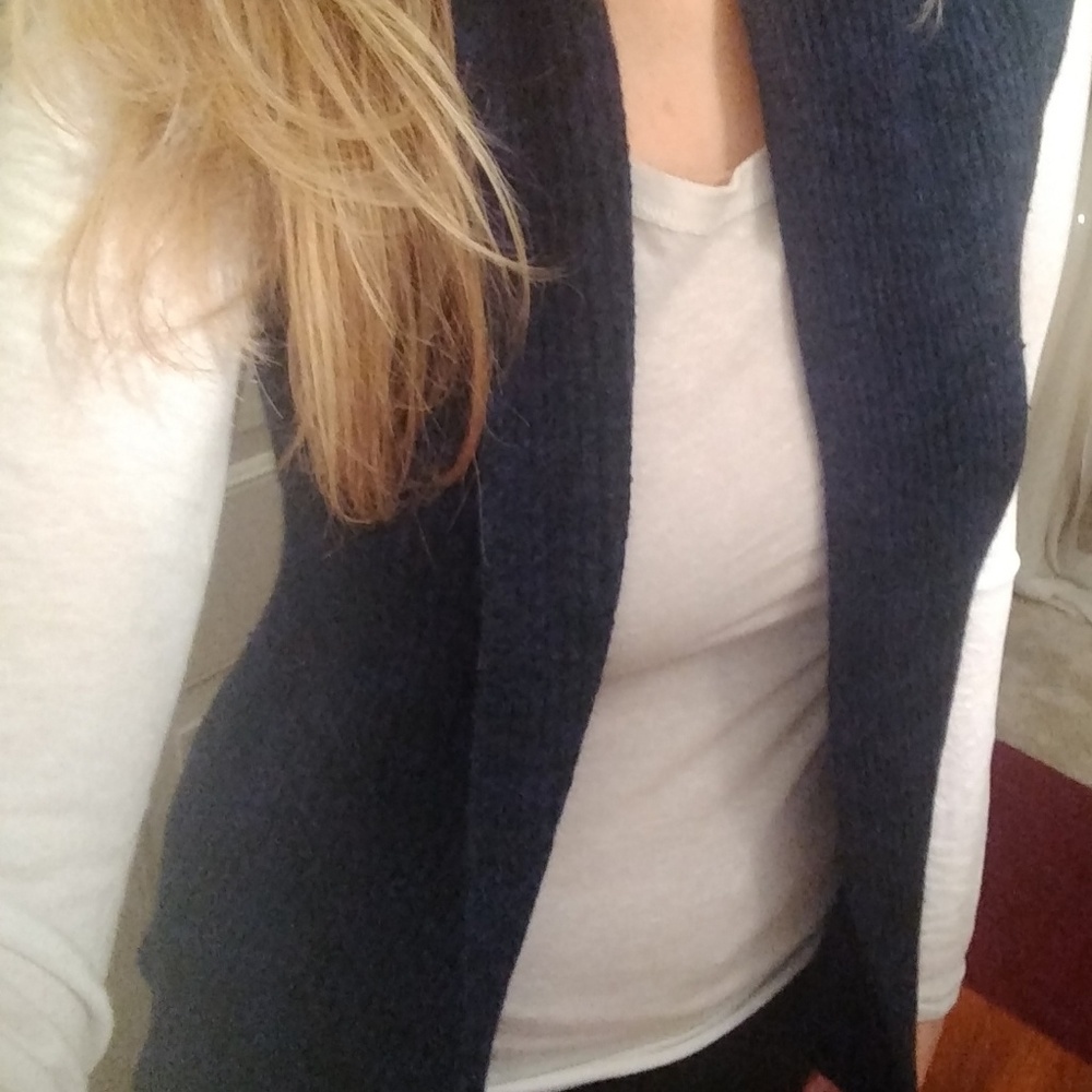 Banana Republic Merino Wool Ribbed Shawl Vest XS